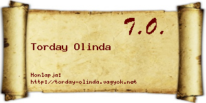 Torday Olinda névjegykártya